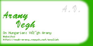 arany vegh business card